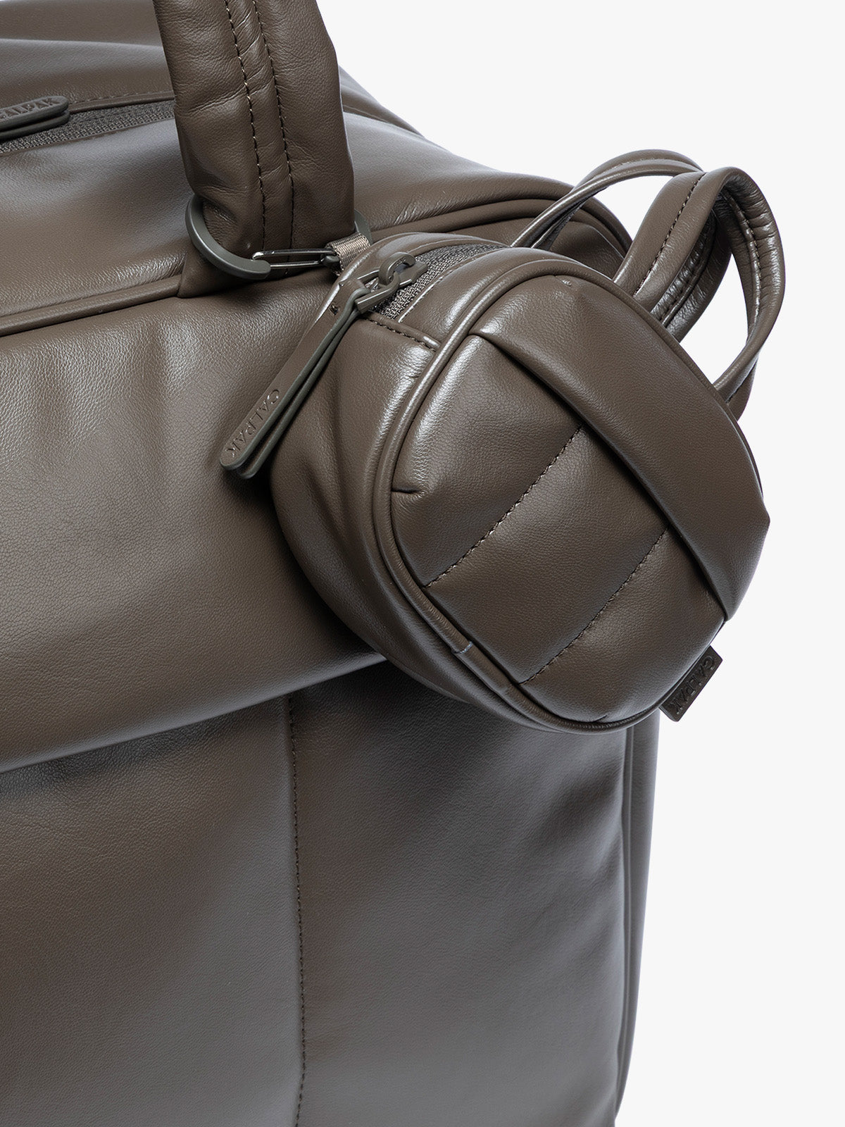 Luka Duffel Zip Bag Charm in Vegan Leather - Image 3