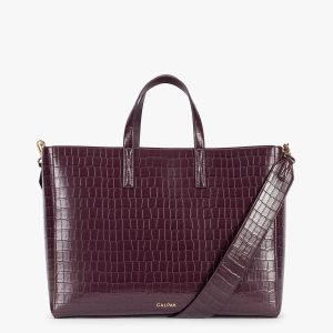 Haven 16 Laptop Tote in Croc-Embossed