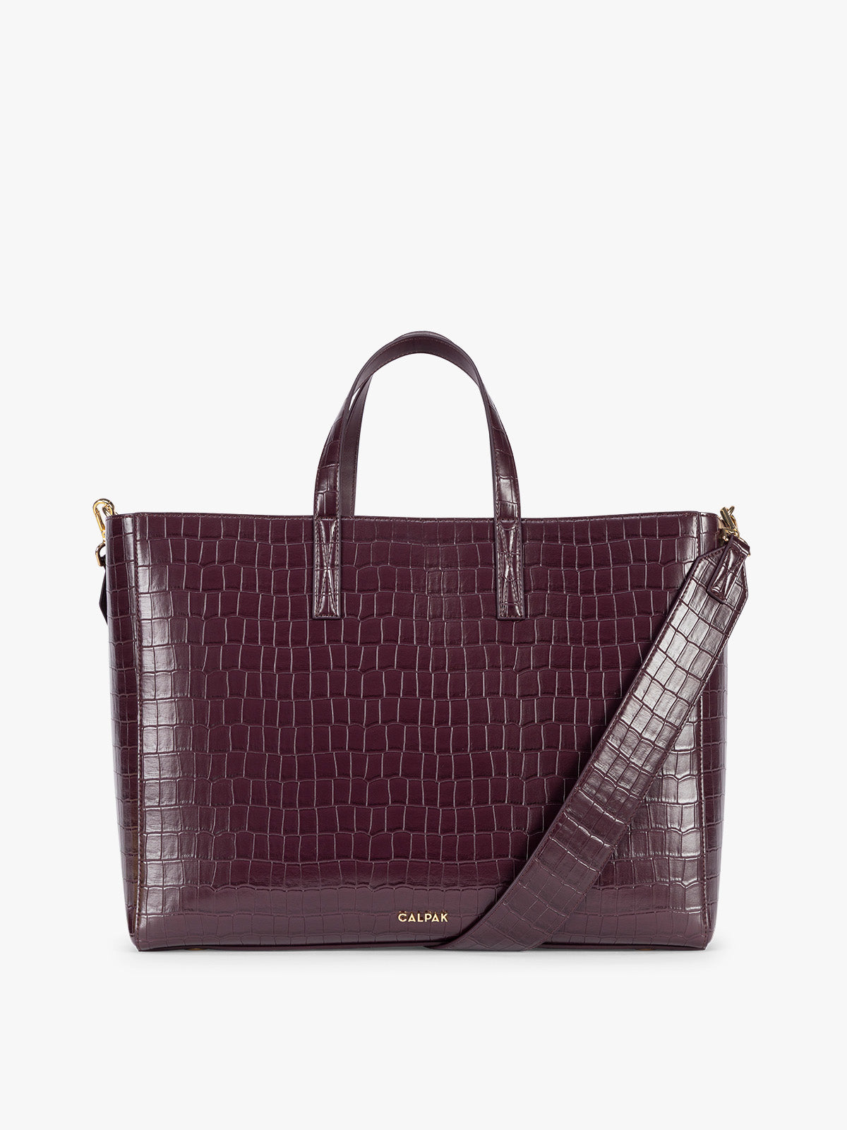 Haven 16 Laptop Tote in Croc-Embossed
