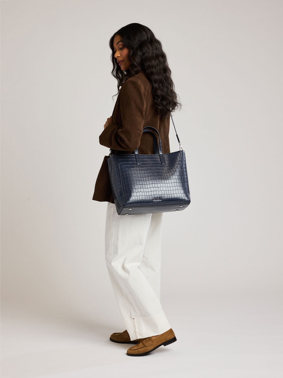 Haven 15 Laptop Tote Bag in Croc-Embossed - Image 2