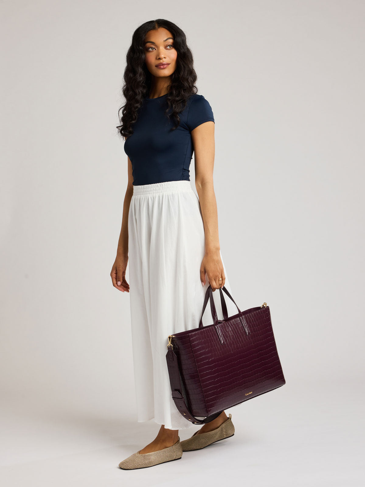 Haven 16 Laptop Tote in Croc-Embossed - Image 2