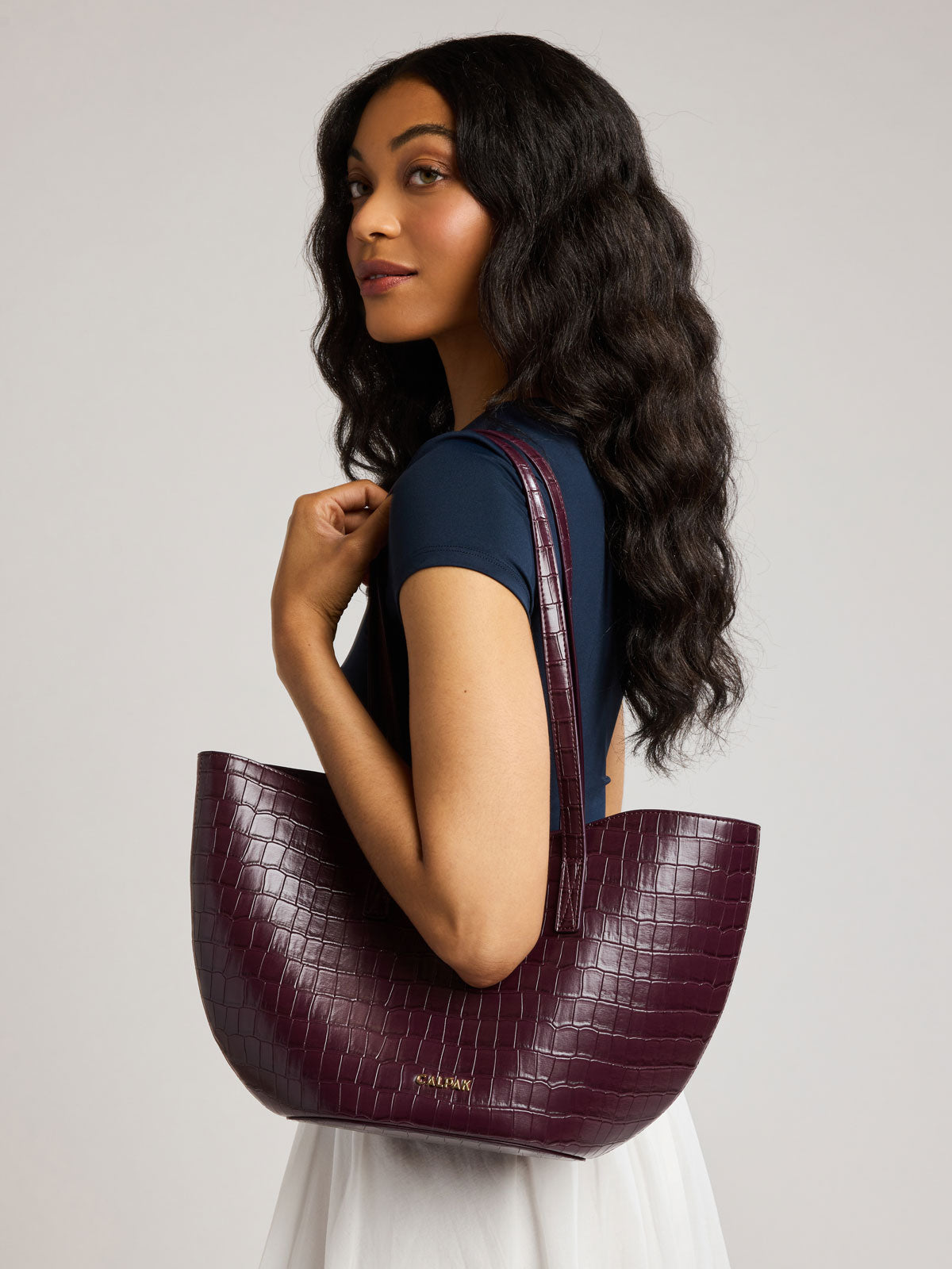 Haven Tulip Tote in Croc-Embossed - Image 2