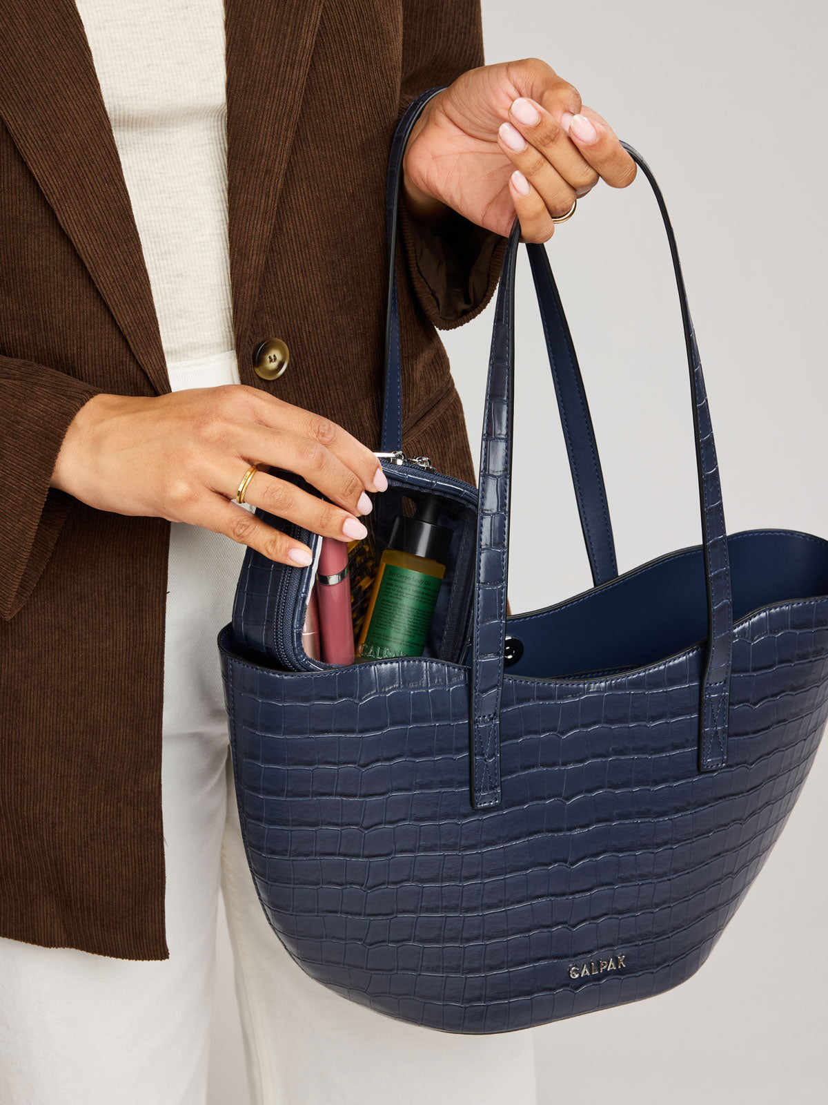 Haven Tulip Tote in Croc-Embossed - Image 8