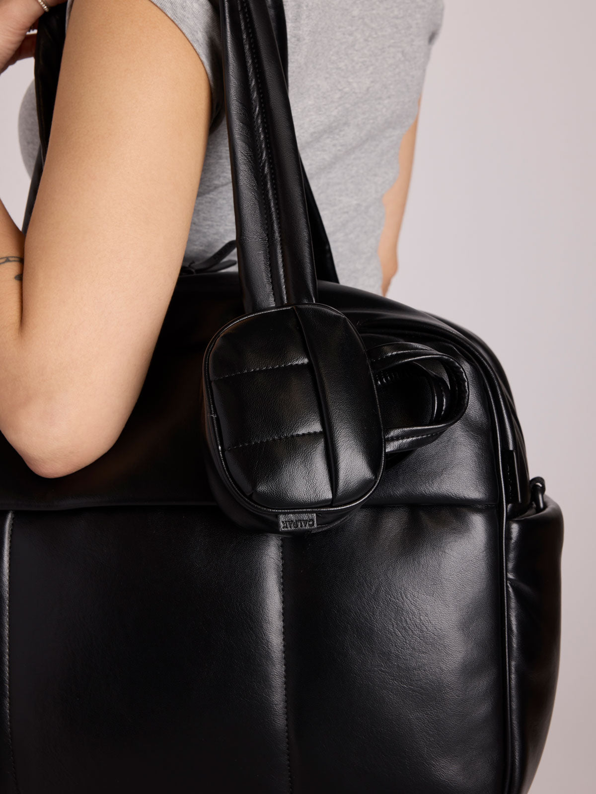 Luka Duffel Zip Bag Charm in Vegan Leather - Image 5