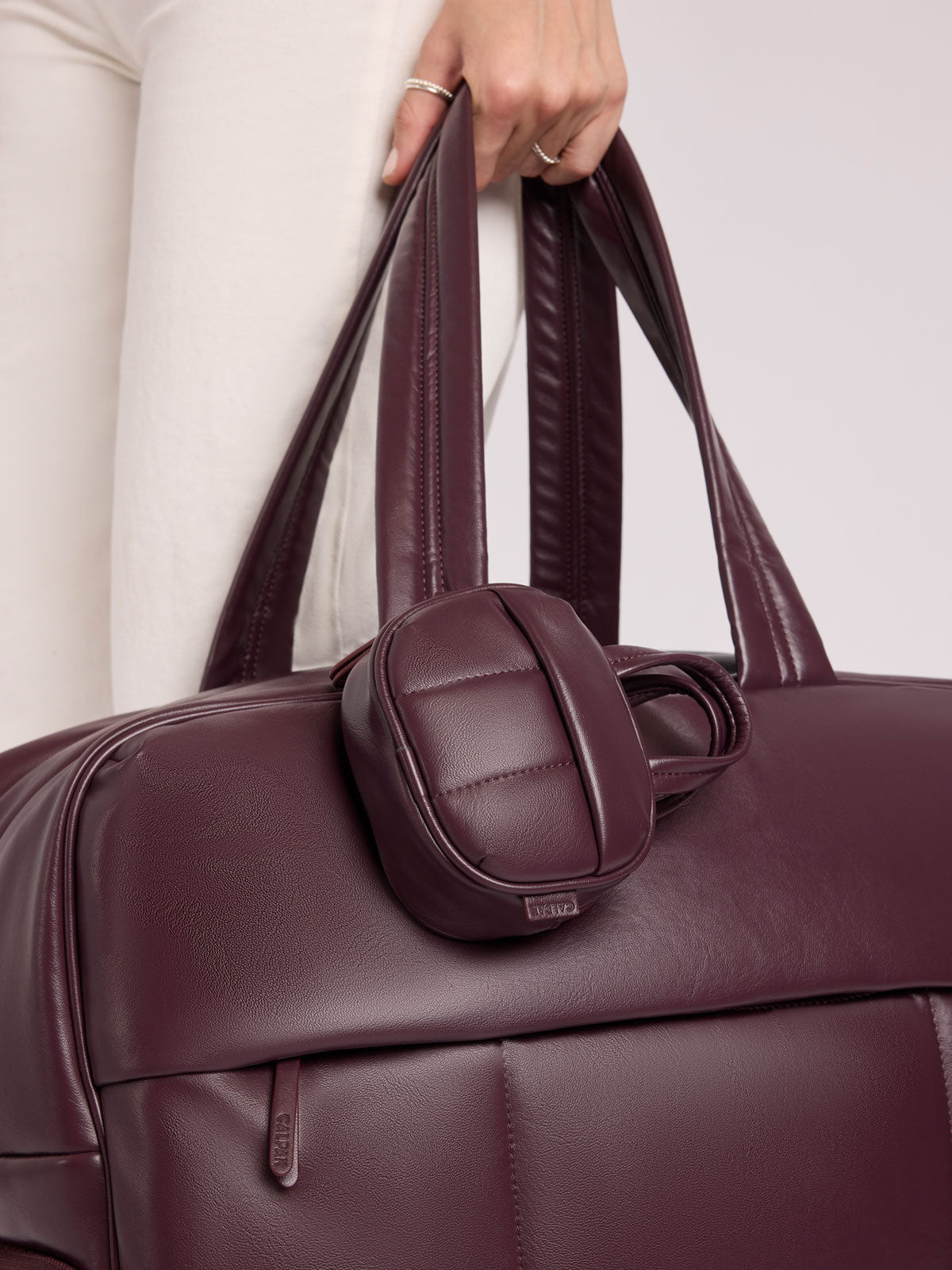 Luka Duffel Zip Bag Charm in Vegan Leather - Image 11