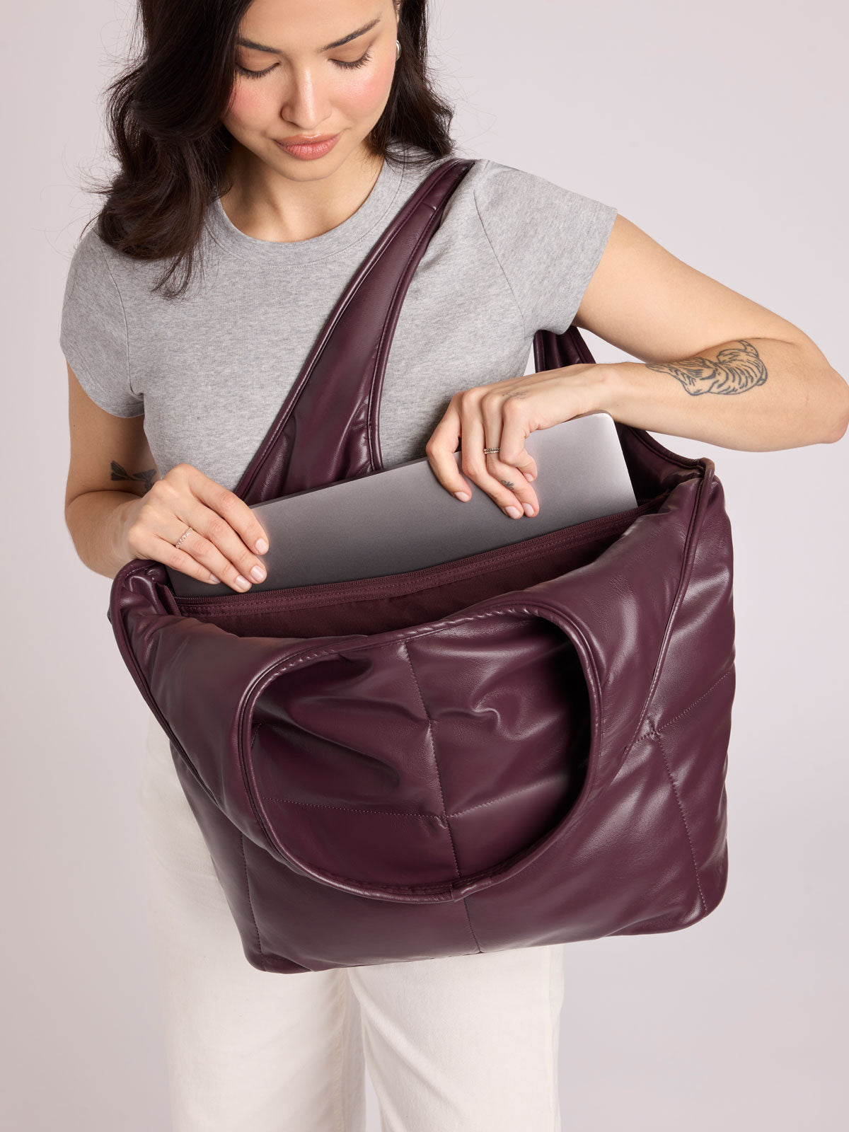 Luka Everything Laptop Tote Bag in Vegan Leather - Image 2