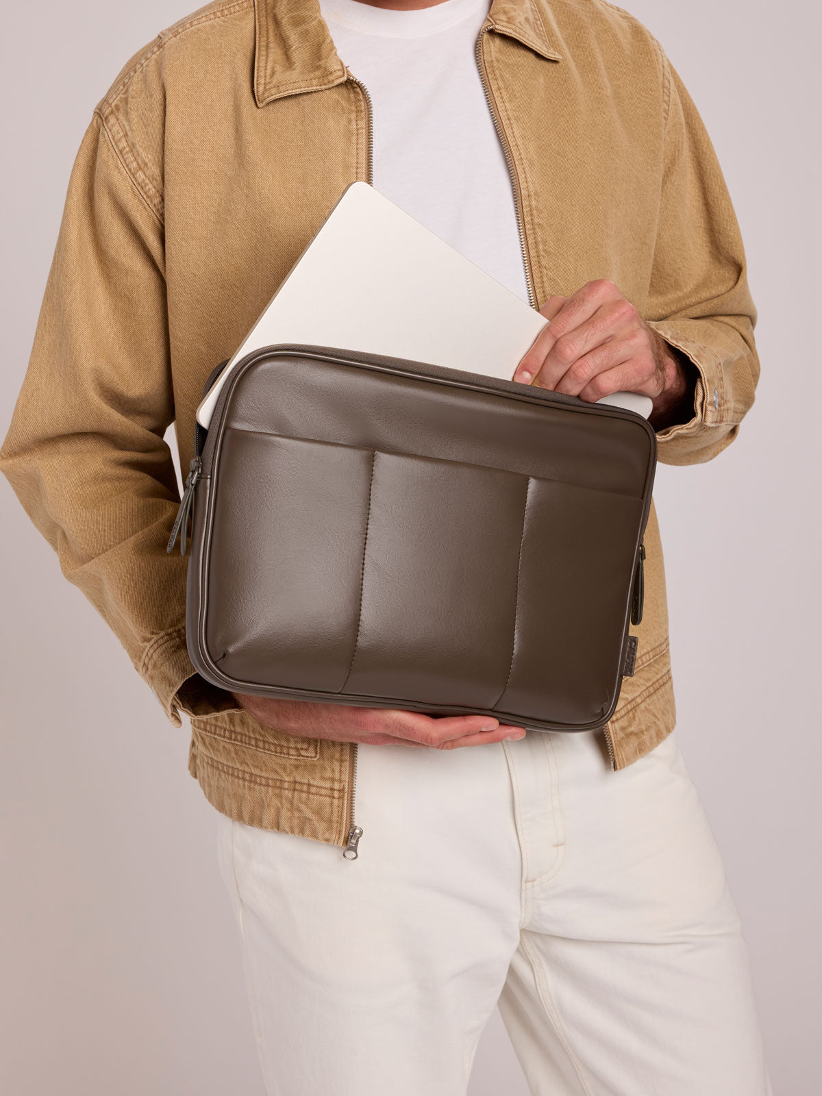 Luka 14 Padded Laptop Sleeve in Vegan Leather - Image 14